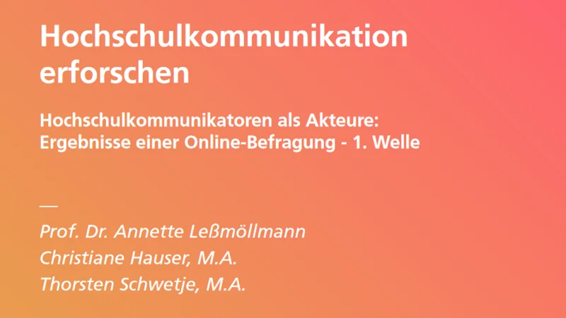 Screenshot Studie Hochschulkommunikation